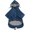 Morezi Impermeabile MOREZI per cani, antipioggia, impermeabile, traspirante, con cerniera, coulisse regolabile, cappuccio staccabile, adatto a cani di piccola e media taglia-Blu scuro-XS