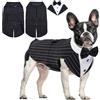 Hjyokuso Vestiti Per Cani, Abito Smoking Per Cani, Papillon Cane, Costume Cane Per Cani Di Taglia Piccola Media Grande, Vestito Natale CaneVestito Cane Per Compleanni Matrimoni e Halloween - (S-2XL)