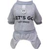 Izefia Felpa per Cani Felpe con Cappuccio Abbigliamento Let's Go Tuta a 4 Gambe Pile Maglione Senza Cappuccio Felpa Girocollo in Cotone Caldo Invernale per Cani di Piccola Taglia Gatto Medio