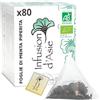 Khla - Menta Piperita Bio - 80 Bustine Piramidali - Tisana e Infuso Benessere - Digestione & Freschezza Naturale - Calda o Fredda - Tè Sfuso Biologico - Peppermint - Origine Egitto