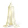 HOTUT Baldacchino per Letto Bambini con Volant,Tenda Sospesa per Culla,Tenda Zanzariera Cupola Rotonda Baldacchino per Decorazione Lettino Culla Bambini Cameretta Camera da Letto Lettura(Beige)