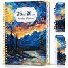 METEOROCK Agenda 2026, Agenda Settimanale A5 per Mensile da Gen. - Dic. 2026, 21,5 x 16 cm Kokonote 2026 con Rilegatura a Spirale, Copertina Rigida Quaderni con Schede Mensili per la Scuola e l'Ufficio