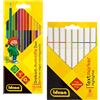 Idena 90299 - Set di 12 matite colorate in 24 colori e 8 evidenziatori, matite colorate in forma ergonomica triangolare, pennarelli con punta a cuneo e larghezza del tratto 1-4 mm