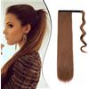 Dcbaboo Coda Capelli Extension Lisci 55cm Posticci per Capelli Extension Coda Capelli Finti Clip Coda di Cavallo Dritti Code Finte per Capelli Sintetici Lunghi Wrap Around Ponytail per Donna, Auburn