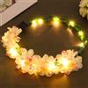 Fashband Ghirlanda luminosa per capelli con coroncina di fiori, accessorio per capelli per feste per donne e ragazze (viola)