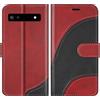 BoxTii Cover per Google Pixel 6A 5G, Custodia in PU Pelle Portafoglio per Google Pixel 6A 5G, Magnetica Cover a Libro con Slot per Schede, Rosso