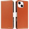 Butnyeoe Cover per iPhone 13 Case,Custodia iPhone 13 Libro,Trama Litchi PU Pelle Protettiva Portafoglio Flip/Folio Wallet Case Con Slot per Schede e Magnetica Supporto,Arancia