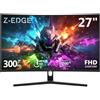 Z Z-Edge Z-Edge Monitor Gaming PC Curvo 27'' 300 Hz (DP1.4*2), 1ms MPRT, FreeSync, FHD, 240 Hz (HDMI2.0*2), Schermo Gaming LED 16:9, Inclinazione Regolabile, HDR, 3000:1, VA, VESA 100*100mm (Cavo DP Incluso)