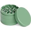 JCASE Grinder ceramica per spezie, antiaderente, a 4 pezzi, con rivestimento in nano-ceramica, Ø 63 mm, con custodia per il trasporto, raschietto per polline, pennello e bocchino