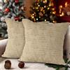 Lanpn 2 Pezzi Fodere Cuscini Natalizie 50x50cm, cuscini invernali in peluche Copricuscini Decorativi Coperture per casa soggiorno camera da letto divano decorazione natalizia (Albero di Natale, Beige)