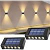 AXFEE 2 Pezzi Lampada da Parete a Energia Solare, IP44 Impermeabile, Luce Solare Led Esterno, Luci LED Solare Esterno Giardino, per Giardino, Parete, Veranda, Percorso, Garage