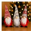 com-four® 3x Gnomo Natalizio 33 cm - Troll Scandinavo Decorativo - Figura Invernale - Soprammobile - Folletto Svedese con Barba & Cappello Lavorato a Maglia - Addobbo (3x - grau/weiß/rot - 33cm)