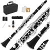 TINMAGI Clarinetto in Sib 17 Chiavi, B Flat Clarinetto per Principianti in Ebanite Nichelato, con Custodia Rigida Cleaning Kit, Strumenti a Fiato