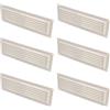 Amig - Set di 6 griglie di ventilazione rettangolari in plastica con zanzariera - Ideali per cucina e bagno - 260x90 mm - Bianco