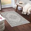 Livabliss Khartoum Vintage grande - Tappeto orientale per soggiorno 140x200 cm, sala da pranzo, camera da letto - Pelo corto Boho per una facile manutenzione - Grigio e Beige