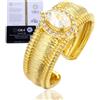 Halukakah Anello da Donna Moissanite D1,0ct Argento Sterling 925 Placcato Oro 18k con Certificato,Diamanti da Laboratorio Ovale Vintage a Griffe,per Fidanzamenti,Matrimoni,Compleanni,Misura Regolabile