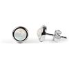 HENRYKA Natural Gemstone and Sterling Silver Simple Minimal Round Stud Earrings