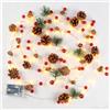 Larber 3M Ghirlanda Natalizia, 30LEDs Ghirlanda di Abete Decorazione Natalizia con Pigne Bacche Rosse e Campane Decorazione Natalizia per Scale pareti Porte