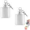 Beufee 1oz Mini Bottiglia di Vino Tascabile, 2 Pezzi Fiaschetta di Whisky Boccetta di Liquore di Whisky in Acciaio Inox Bottiglia di Alcool Portatile Tasca di Bottiglia di Vino Portachiavi Fiaschetta Imbuto