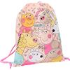 Peppa Pig Borsa con coulisse per ragazze, in polietilene, borsa da palestra per bambini, borsa da nuoto per la scuola materna, Pesca, Taglia unica, Borsa con coulisse