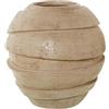 DRW Vaso da tavolo rotondo in resina marrone chiaro 32x31,5x31,5 cm
