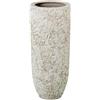 DRW Vaso da pavimento in ceramica in bianco rustico 60x26x26 cm
