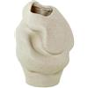 DRW Vaso da tavolo con forma irregolare in resina beige sabbia 32,5x23x23 cm