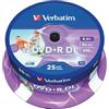 Verbatim DVD+R Double Layer 8x Speed 8,5 GB, stampabili, confezione da 25
