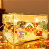 Mecctuck Lanterna Natalizia, Lanterna Natalizia con Neve, Lanterne Natalizie, Lanterne Natalizie da Interno, Palla di Neve Natalizia, Lampada a Forma di Cubo Per Interni Decorazioni Natali Regalo
