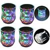 Zeerkeer Cambiamento Cromatico Bicchiere Bicchieri con LED 5 LED Luci Acrilico Plexiglass non Fragile Impermeabile Marble Texture Materiale (4PC)