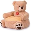 De Car Poltrona Bambini 2 Anni Poltroncina per Bambini Orso Peluche, Sedia per Bambini, Comoda e Legger Per Bambini 12+ Mesi,Beige