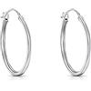 DTPsilver DTP Silver - Orecchini a Cerchio/Creola con Bordo Piatto/Quadrato - Argento 925 - Grande - Spessore 2 mm - Diametro 40 mm