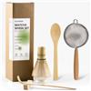 Accwork Matcha Kit 6 pezzi Set da Tè Matcha Set di Matcha Giapponese Chasen Supporto per frullino in ceramica Cucchiaio per matcha la scelta perfetta per gli amanti della cultura giapponese del Matcha
