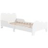 AIYAPLAY Letto per bambini letto a terra bambino 70x140 cm con sponda di sicurezza, doghe incluse e decorazioni a nuvola, bianco