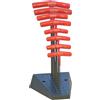 Bondhus 13189 - Set di 8 chiavistelli a sfera e maniglie esagonali a T con supporto, misure 2-10 mm, colore: Rosso