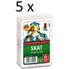 Ass Altenburger Spielkarten Skat - Carte da skat, immagine tedesca, foglio con fiordaliso, confezione da 5
