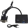 ciciglow Adattatore da VGA a VGA HDMI, Adattatore da VGA a HDMI VGA Splitter Converter Supporto Adattatore per Doppio Display per Dvd Blu-Ray Dvd X360 Box e Altri Dispositivi(Nero)