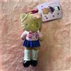 Sanrio Hello Kitty Gyaru JK Peluche Portachiavi Scuola Uniforme Rosa Fiocco R...