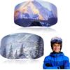 AIEDECOPT 2 Pezzi Copri Maschere da Sci Portabilità, Copertura per Occhiali da Sci e Snowboard, Copertura in Microfibra per Protezione Lenti, Antigraffio e Polvere per Viaggio e Après-Ski (C)