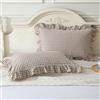 Mywinlle Set di 2 federe per cuscini in cotone lavato, dimensioni standard, 50,8 x 66 cm, fantasia a quadretti, color tortora/bianco