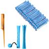 Yicoovey 60-pack small perm rods, plastic curling rods, 0.35-inch rods with comb, perm set, blue mini curler, ladies' hair curler, natural short hair curler.