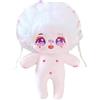 niannyyhouse Bambola di Peluche da 20 cm, con Capelli Bianchi, umanoide, Senza attributo, Corpo Normale indossabile, Abbigliamento da Indossare e Regali (10 con Scheletro)