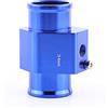 Qiilu misuratore temperatura dell'acqua, 34MM Adattatore Sensore di Temperatura Acqua Universale Auto Metallo Temperatura Acqua Guarnizione Tubo Radiatore Blu
