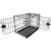 Amazon Basics Gabbia per cane in metallo, Pieghevole,Rimovibile, con vassoio di base e doppio sportello, (confezione da 1), 61 x 46 x 51 cm, Nero