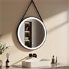 EMKE Specchio Bagno Rotondo con Luce 70 cm, Specchio Bagno LED Cornice Nera con Interruttore Tattile Luce Bianca Fredda 6500K (Tipo 3)