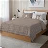 PENSIERI DELICATI Parure Copripiumino Matrimoniale 100% Cotone, Completo di Sacco 250x200cm e 2 Federe 52x82cm, Made in Italy, Copripiumino Lavabile In Lavatrice A 40°, Fantasia Tartan Orsetto Beige