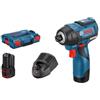 Bosch Professional 12V System Avvitatore con percussione a batt. GDR 12V-110 (incl. 2 batt. GBA 12V 3.0Ah, caricabatt. rapido GAL 12V-40, inserto L-BOXX per accessori, inserto L-BOXX, L-BOXX)