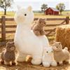 MorisMos Alpaca Peluche Gigante XXL, 45cm Bianco Mamma con 4 Kawaii Bambino, Realistico Giocattolo di Peluche Grande Morbido Regalo per Bambini Compleanno San Valentino