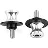 Aramox Swing Arm Spool, 2 PZ 6/8 / 10mm Moto CNC Cavalletto Posteriore Swing Arm Bobine Sliders Stand Forcellone Rocchetti(8mm-Silver)