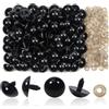 TOAOB THE ONE AND ONLY BABY TOAOB 150 Paia Occhi Sicurezza Nero 20 mm Plastica Occhietti e Rondelle per Creazione Bambole Pupazzi Fai da Te Artigianato